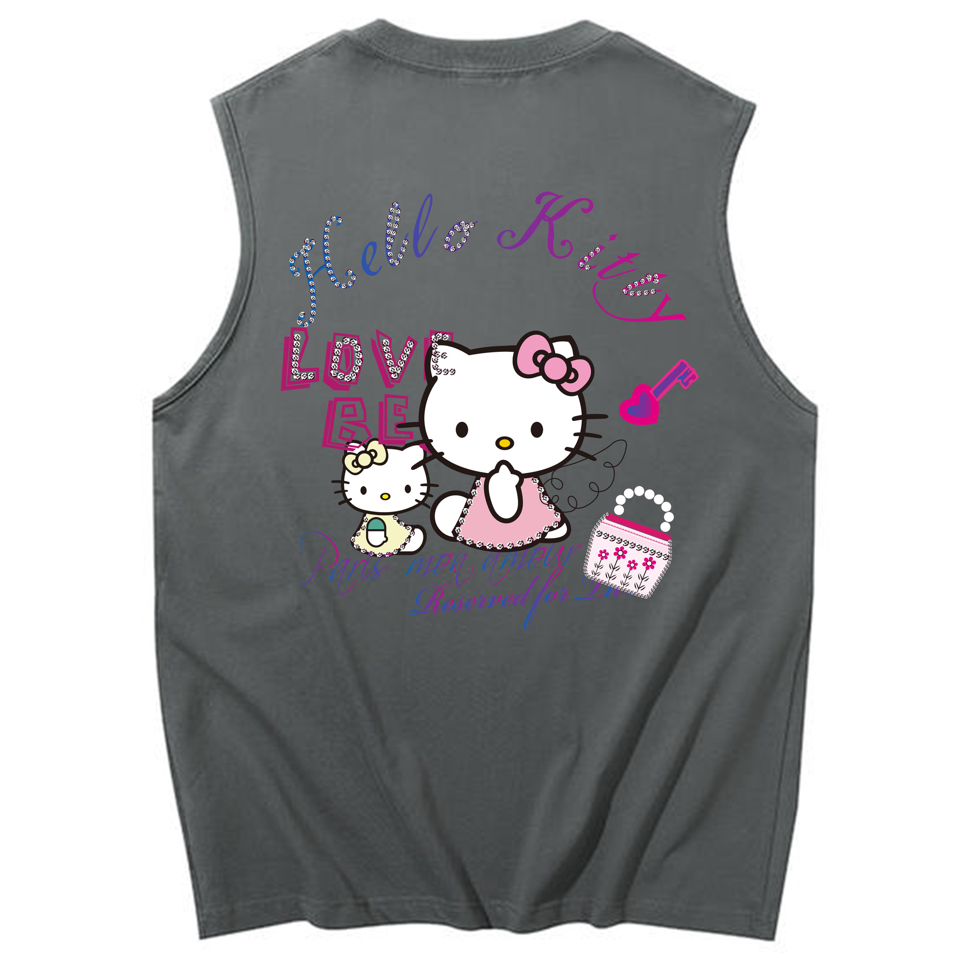 （画像用） Hello Kitty ハローキティ コットン100％タンクトップ（背面プリント）